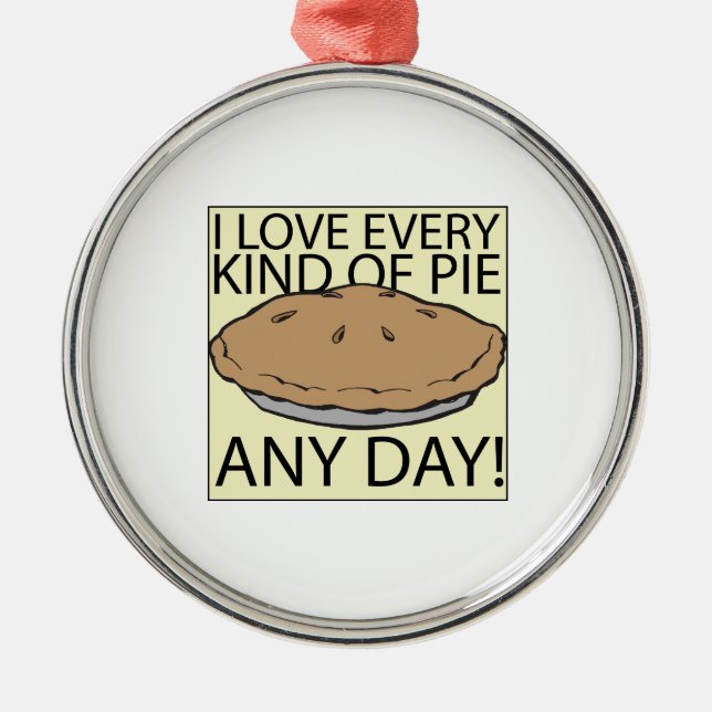 Ornamento De Metal Eu amo a torta (Frente)