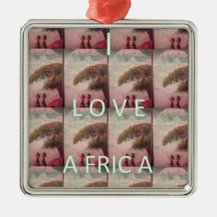 Ornamento De Metal Eu Amo África Hakuna Matata Kilimanjaro Montanha A