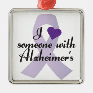 Ornamento De Metal Eu amo alguém com Alzheimers