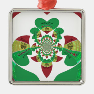 Ornamento De Metal Eu amo as cores adoráveis do coração na Etiópia