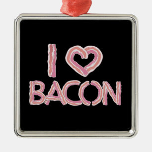 Ornamento De Metal Eu Amo Bacon