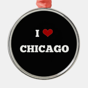 Ornamento De Metal Eu amo Chicago