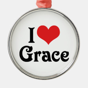 Ornamento De Metal Eu Amo Grace