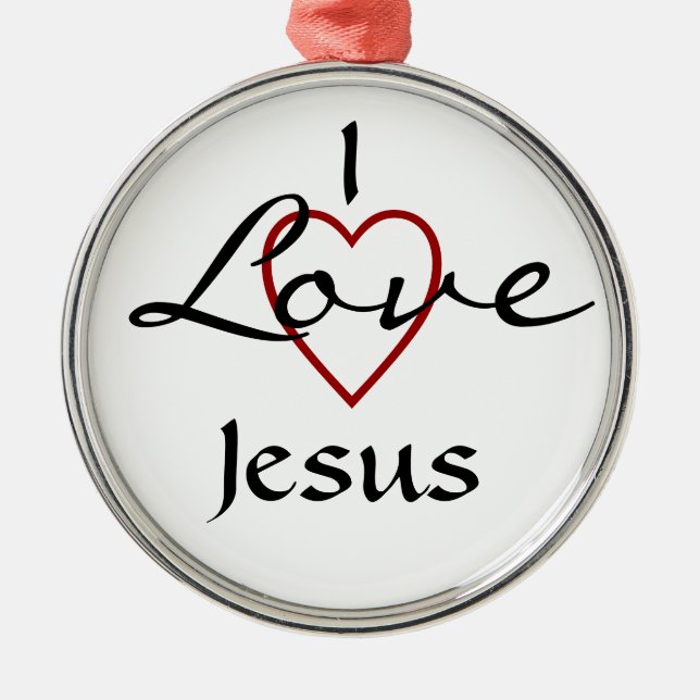 Ornamento De Metal Eu amo Jesus Ornament (Frente)