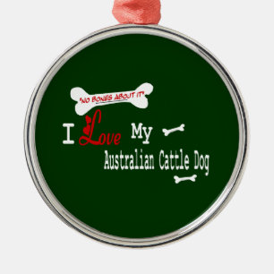 Ornamento De Metal Eu Amo Meu Cão De Bovinos Australiano