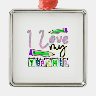 Ornamento De Metal Eu Amo Meu Professor