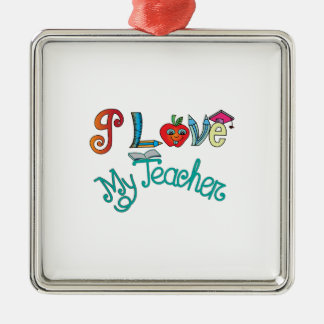 Ornamento De Metal Eu Amo Meu Professor