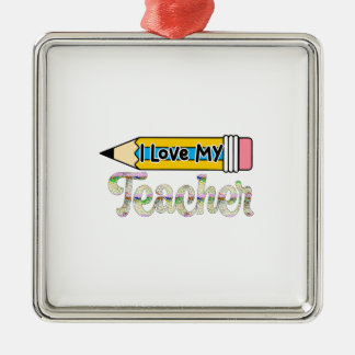 Ornamento De Metal Eu Amo Meu Professor