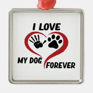 Ornamento De Metal Eu amo meu travesseiro decorativo de cachorro