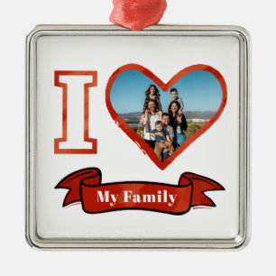 Ornamento De Metal Eu Amo Minha Família Personalizada Fotografia Keep