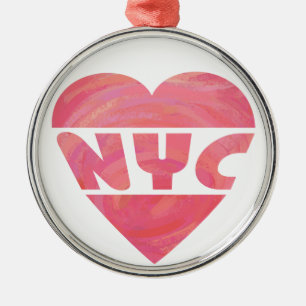 Ornamento De Metal Eu Amo NYC