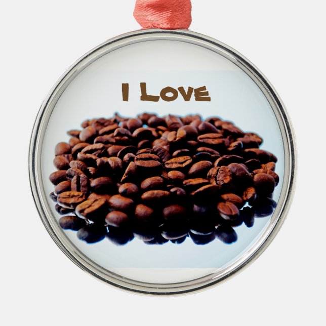 Ornamento De Metal Eu amo o aroma do café (Frente)