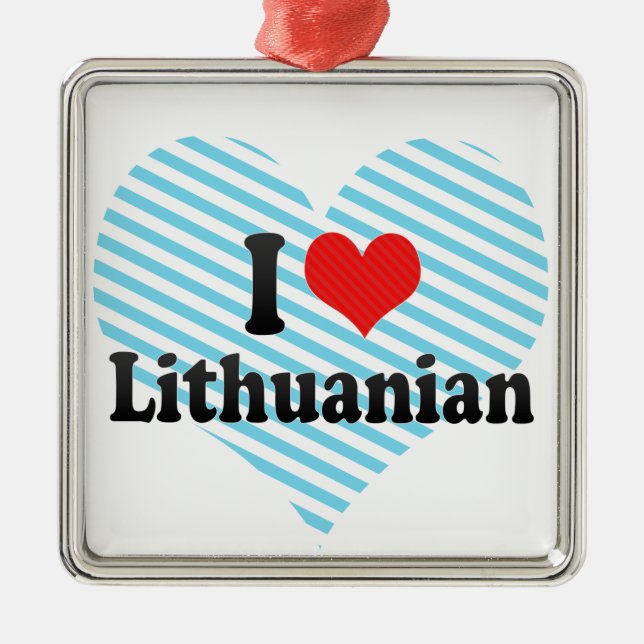 Ornamento De Metal Eu amo o Lithuanian (Frente)