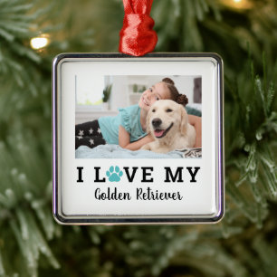 Ornamento De Metal Eu Amo o Nome da Raça do Meu Cachorro Presente de 