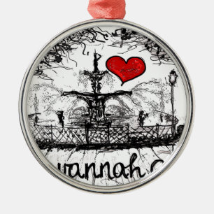 Ornamento De Metal Eu amo o savana GA