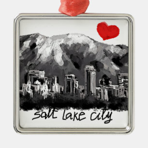 Ornamento De Metal Eu amo Salt Lake City