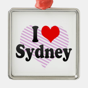 Ornamento De Metal Eu amo Sydney
