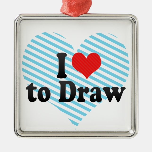 Ornamento De Metal Eu amo tirar (Frente)