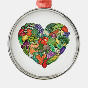 Ornamento De Metal Eu Amo Veggies