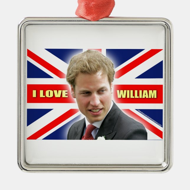 Ornamento De Metal Eu amo William (Frente)