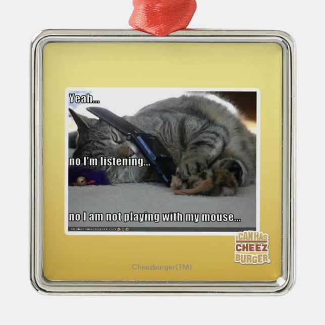 Ornamento De Metal Eu estou escutando (Frente)