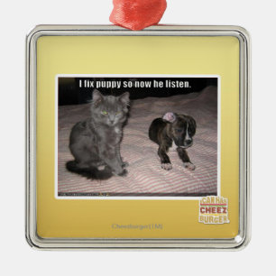 Ornamento De Metal Eu fixo o filhote de cachorro