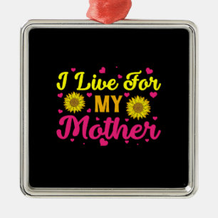 Ornamento De Metal Eu Moro Pela Minha Mãe