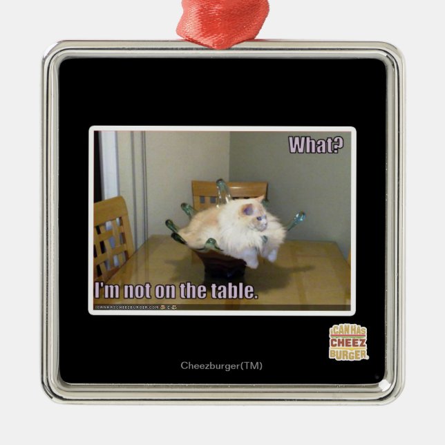 Ornamento De Metal Eu não estou na mesa (Frente)