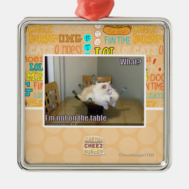 Ornamento De Metal Eu não estou na mesa (Frente)