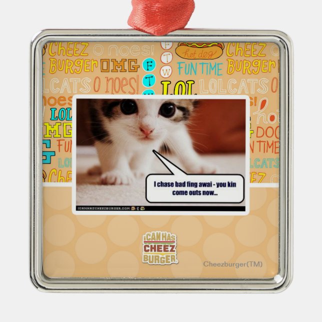 Ornamento De Metal Eu persigo o awai fing mau (Frente)