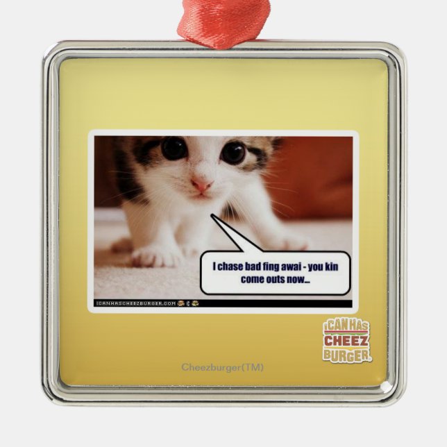 Ornamento De Metal Eu persigo o awai fing mau (Frente)