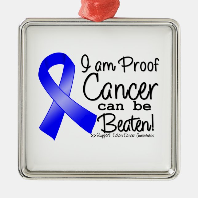 Ornamento De Metal Eu Sou Prova De Que Cancer De Colon Pode Ser Ating (Frente)