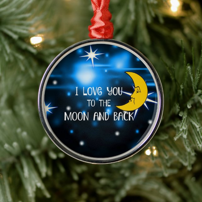 Ornamento De Metal Eu Te Amo Até a Lua e de Volta (Árvore)