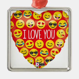 Ornamento De Metal Eu te amo coração do emoji