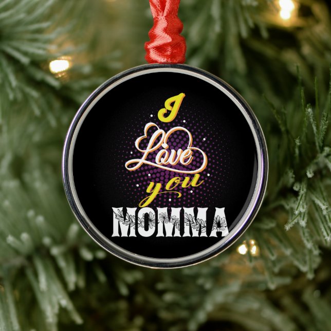 Ornamento De Metal eu te amo mãe (Árvore)