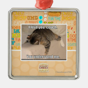 Ornamento De Metal Eu te amo, sofá