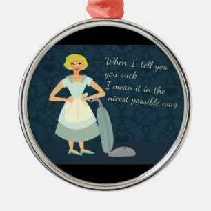 Ornamento De Metal Eu te amo, você suga