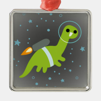Ornamento De Metal "Eu tenho Jetpack!" Brontosaurus do vôo com