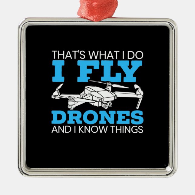 Ornamento De Metal Eu Voo Drones (Frente)