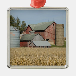 Ornamento De Metal EUA, IOWA, Froelich: Fazenda antiga