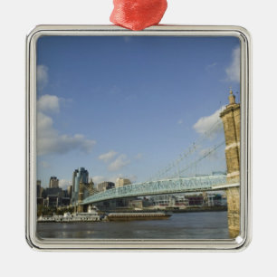 Ornamento De Metal EUA, Ohio, Cincinnati: Roebling Suspension 2