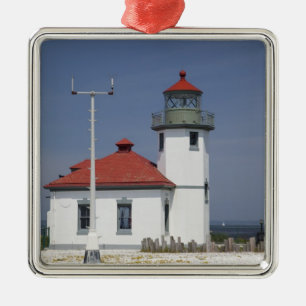 Ornamento De Metal EUA, Washington, Seattle, Farol Alki Point, 2