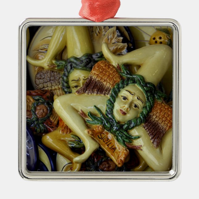 Ornamento De Metal Europa, Itália, Sicília, Taormina. Tradicional 9 (Frente)