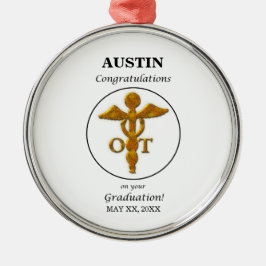 Ornamento De Metal Exame Dourado Antiquado de Graduação da Terapia Oc