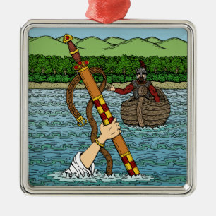 Ornamento De Metal Excalibur e Arthur