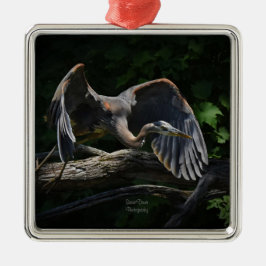 Ornamento De Metal Excelente Blue Heron em voo