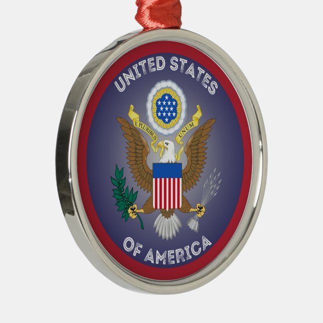 Ornamento De Metal Excelente Selo da Forma do Círculo dos Estados Uni (Direito )