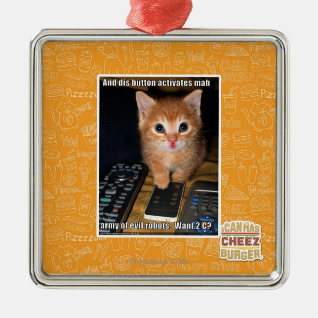 Ornamento De Metal Exército de robôs maus (Frente)