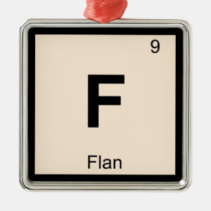 Ornamento De Metal F - Símbolo da Tabela Periódica Química Flan