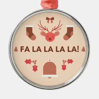 Ornamento De Metal Fa La La La La Red Reindeer Cerâmica